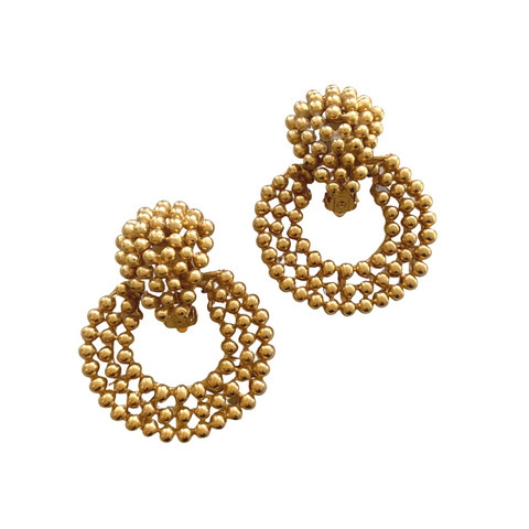Gold Large Clip Earrings