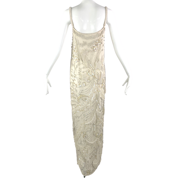 70's India Tri-Layer Sequin Silk Gown