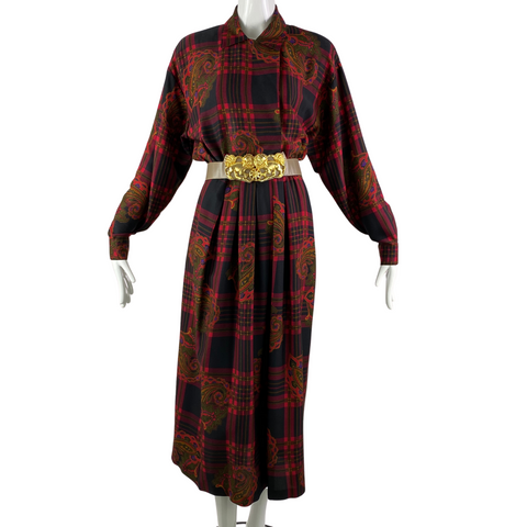 80's Jos. A Bank Clothiers Rayon Wool Paisley Dress