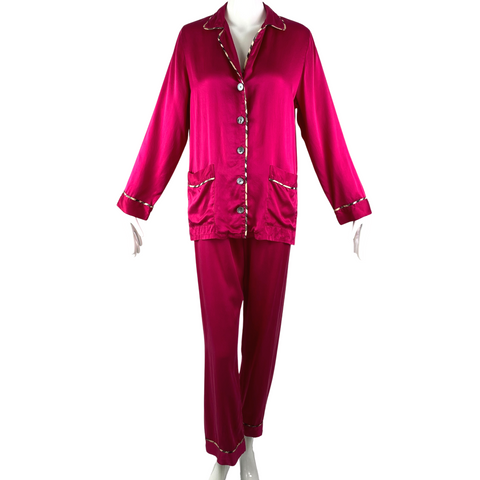BB London Raspberry Silk Pajama Set