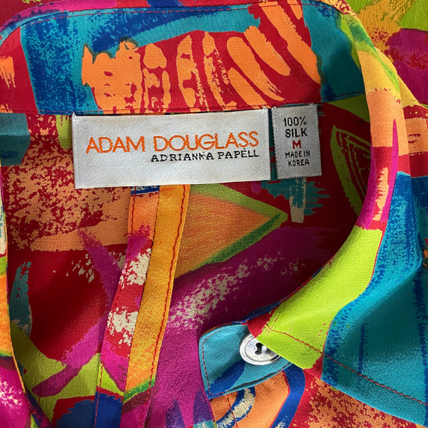80's Adam Douglas Adrianna Pappel Silk Blouse