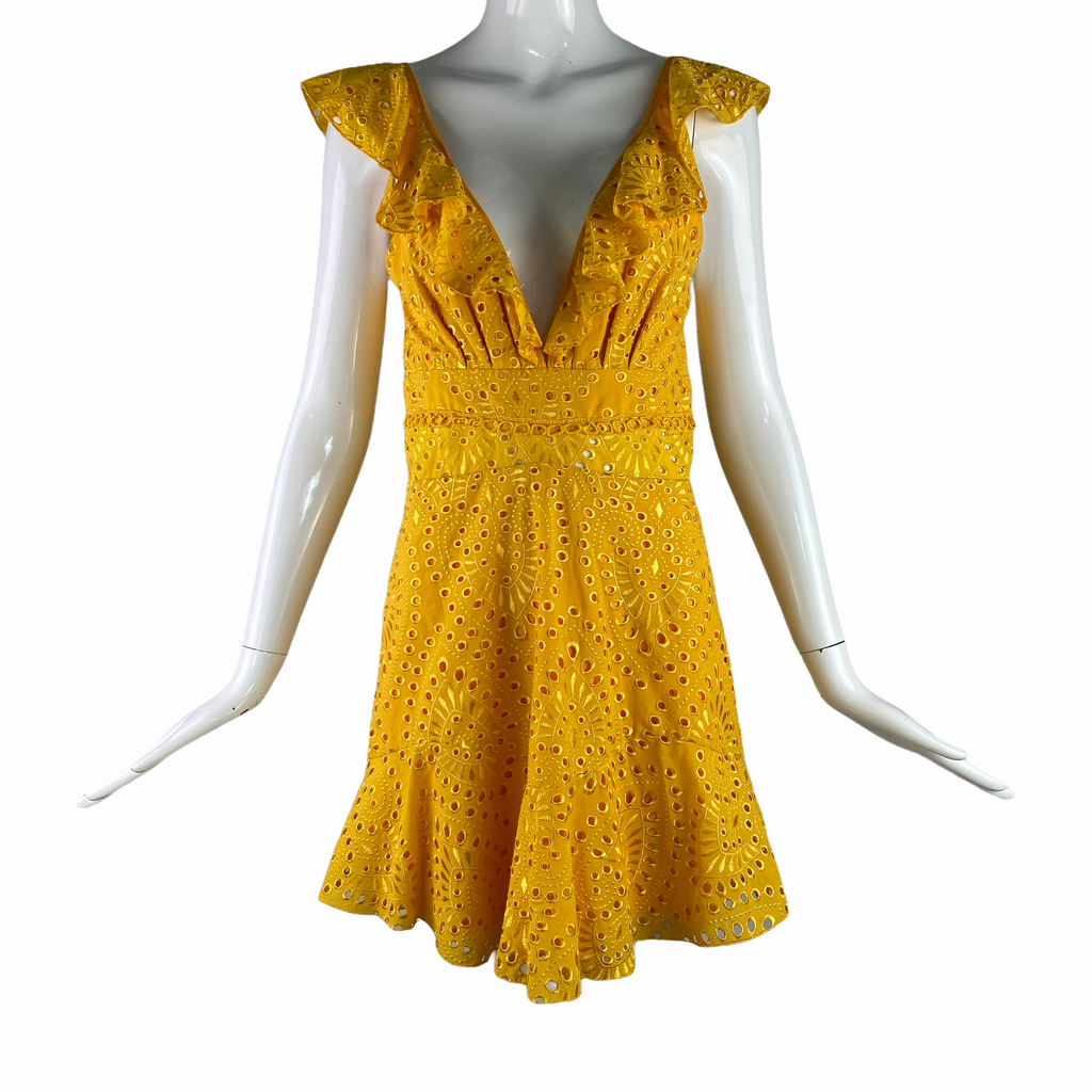 Karina Grimaldi Yellow Lace Dress