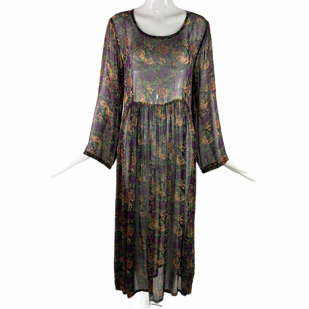 80's Papillon Rayon Sheer Dress