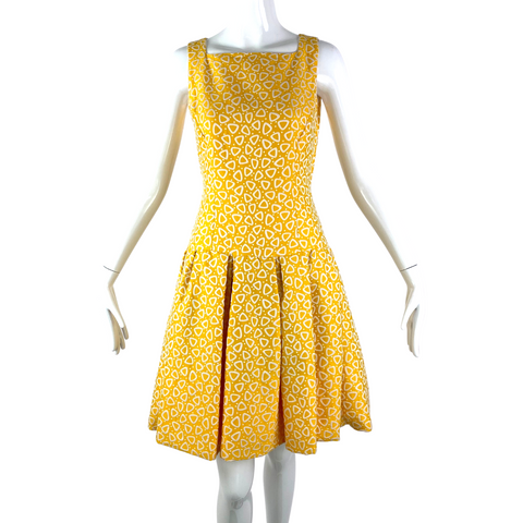 Retro Drop Waist Yellow Dress
