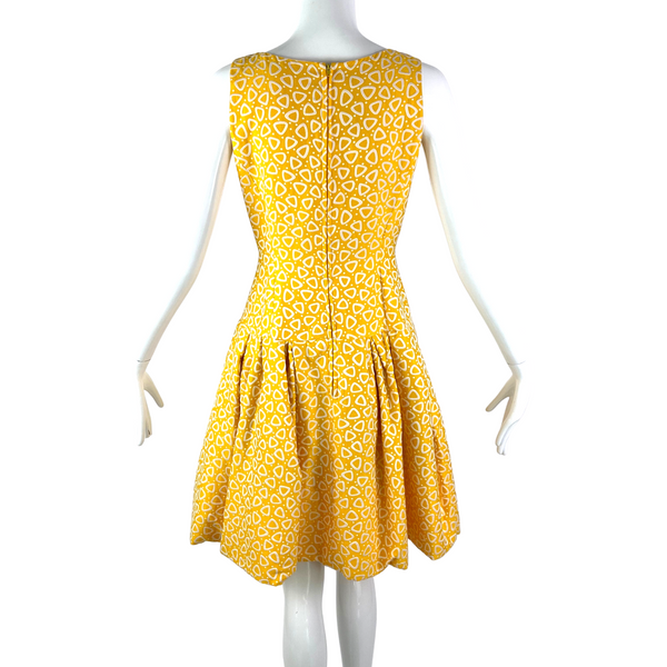 Retro Drop Waist Yellow Dress