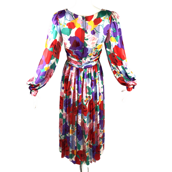 80's Morton Myles for the Warrens Silk Flower Dress